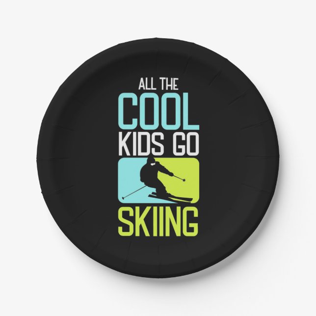 Alle Coolen Kinder fahren Ski Pappteller (Vorderseite)