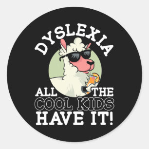 Alle Coolen Kinder haben es Dyslexie Awareness Lam Runder Aufkleber