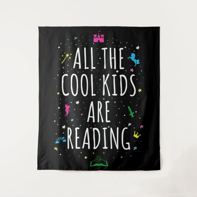 Alle Coolen Kinder lesen I Wandteppich (Vorderseite)