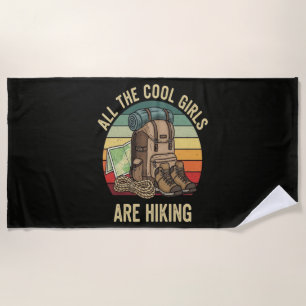 Alle coolen Mädchen wandern Retro Strandtuch