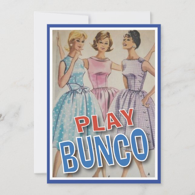 Alle Damen spielen Bunco Einladung (Vorderseite)