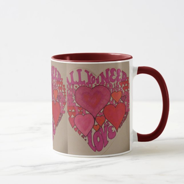 Alle, die Sie benötigen, ist Liebe-Herz-Tasse Tasse (Rechts)