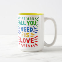 Alle, die Sie benötigen, ist Liebe-Tasse
