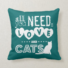 Alle, die Sie benötigen, ist Liebe und Katzen Kissen