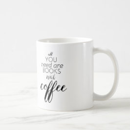 Alle, die Sie benötigen, sind Bücher und Kaffee Kaffeetasse