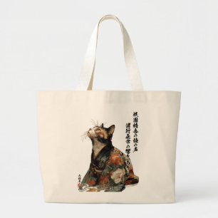 "Alle Dinge ändern sich" Japanische Katze in Kimon Jumbo Stoffbeutel