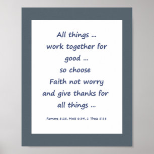 Alle Dinge Custom Background Color Bible Verse Poster