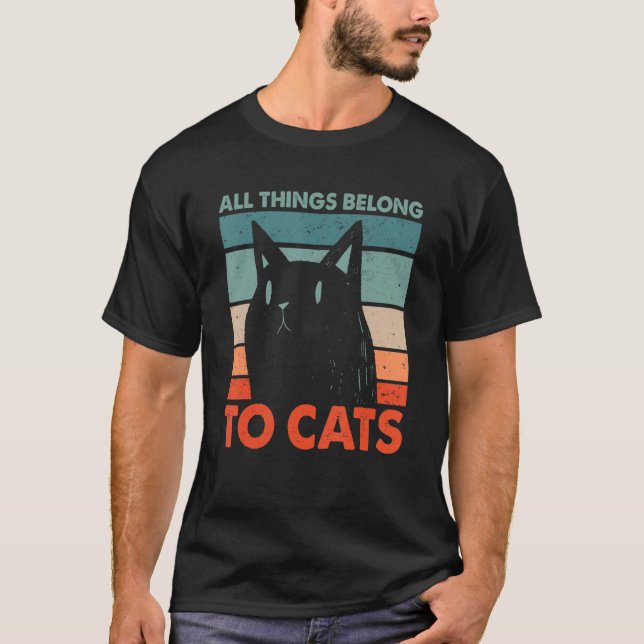Alle Dinge gehören Katzen Katze Spaß Kitten 1 T-Shirt (Vorderseite)