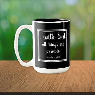 Alle Dinge möglich Schwarz-Weiß Inspiration Zweifarbige Tasse