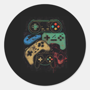 Alle Dinge Video Game Controller Gamer Grafik Runder Aufkleber