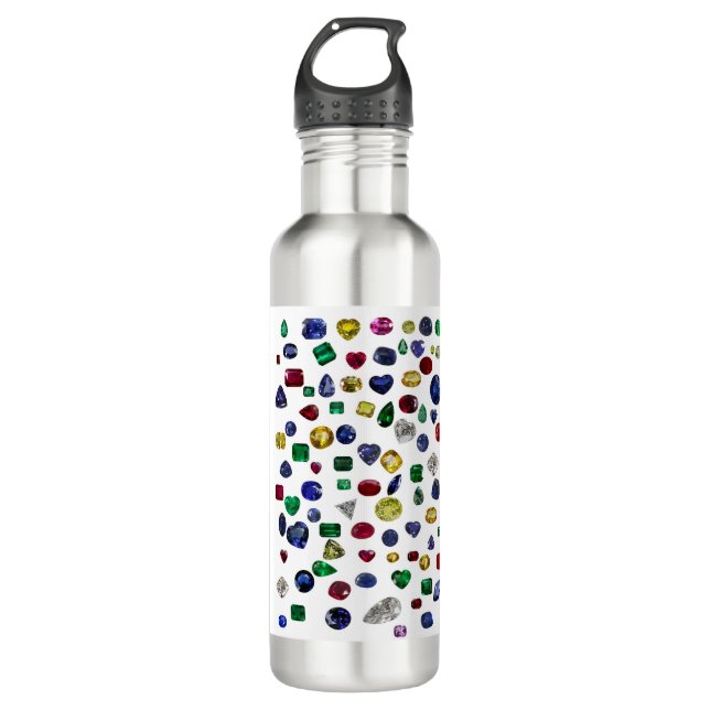 Alle Edelsteine farbig Edelstahlflasche (Vorderseite)