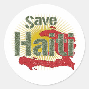 ALLE Einnahmen gehen an RED CROSS - Rett Haiti Runder Aufkleber