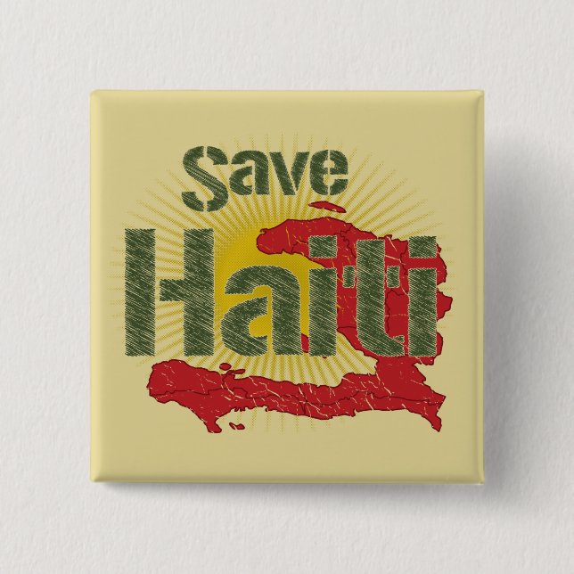 ALLE Erlöse gehen an RED CROSS - Gerettet Haiti Button (Vorderseite)