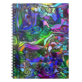 Alle Farben mit Wirbel und Linien Notizblock