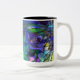 Alle Farben mit Wirbel und Linien Zweifarbige Tasse