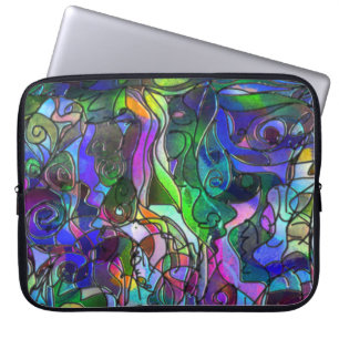 Alle Farben mit Wirbeln und Linien Laptopschutzhülle