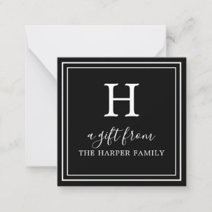 Alle farbigen - klassische Monogramm-Geschenkkarte Mitteilungskarte