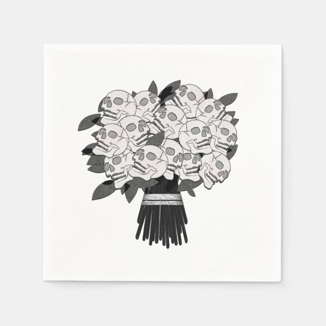 Alle Farbstoffe* Schwarz-Weiß-Rose-Bouquet Serviette (Vorderseite)