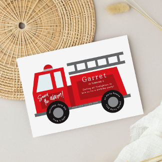 Alle Feuerwehrfahrzeuge zum Geburtstag Einladung