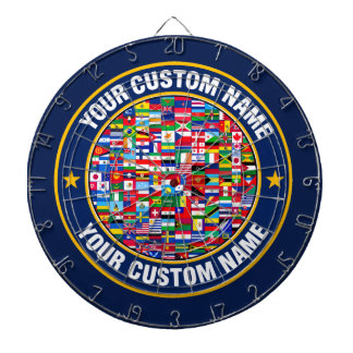Alle Flaggen Dartboard, Benutzerdefinierter Name S Dartscheibe