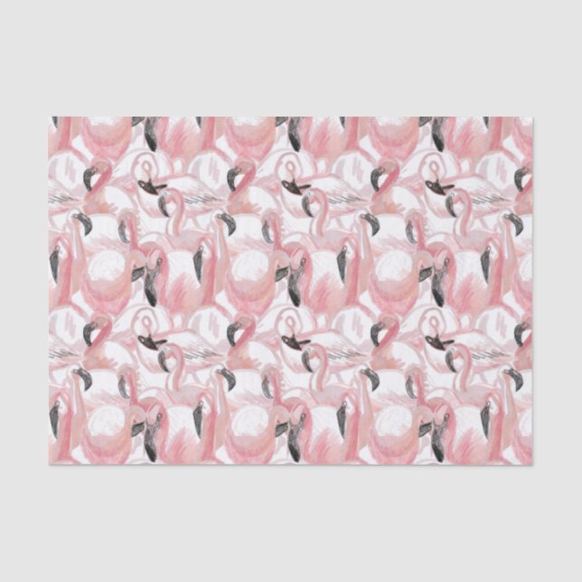 alle Flamingos Seidenpapier (Vorderseite)