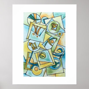 Alle Formen und Größen - Moderne Bauhaus-Geometrie Poster