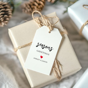 Alle Frohe Festtage des Farbherzes, Minimalistisch Geschenkanhänger