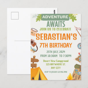 Alle fröhlichen Camper aufgerufen Camping Postkarte