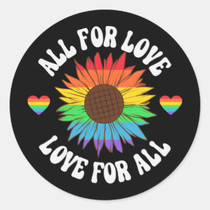 Alle für die Liebe Liebe für alle   Gay Pride Mona Runder Aufkleber