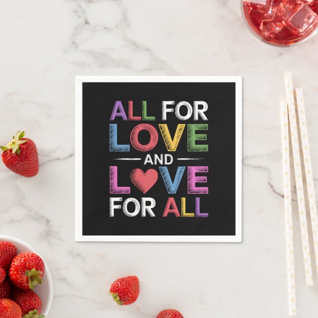 Alle für Liebe und Liebe für alle dreimonatigen LG Serviette (Beispiel)