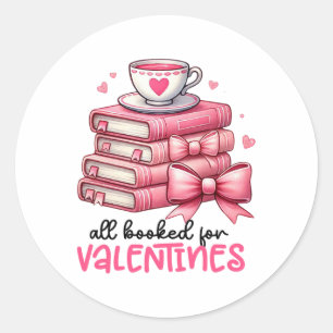 Alle für Valentines gebuchten Buchlesegeräte Runder Aufkleber