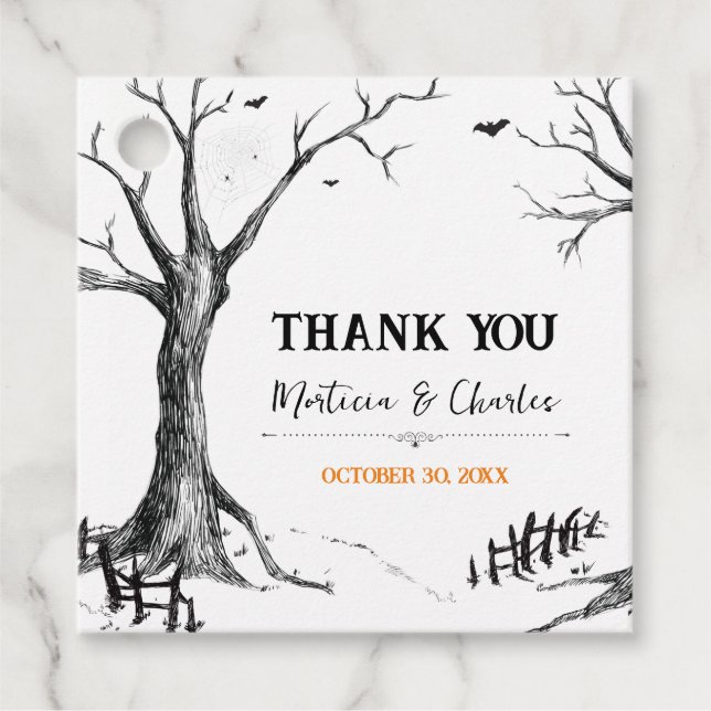 Alle Galgen zu Halloween Tree Square Gefälligkeits Geschenkanhänger (Vorderseite)