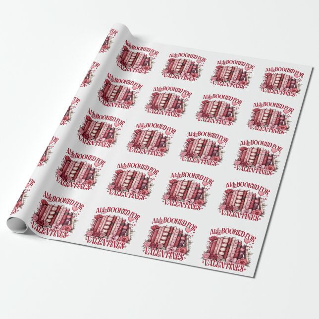 Alle gebucht für Valentine Bookish Book Lover Geschenkpapier (Ungerollt)