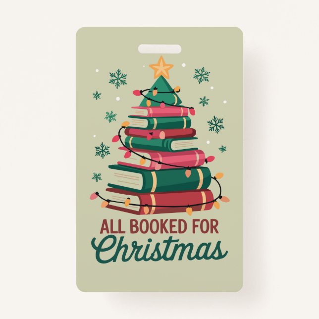 Alle gebucht für Weihnachten Bibliothekar Lover Tr Ausweis (Vorderseite)