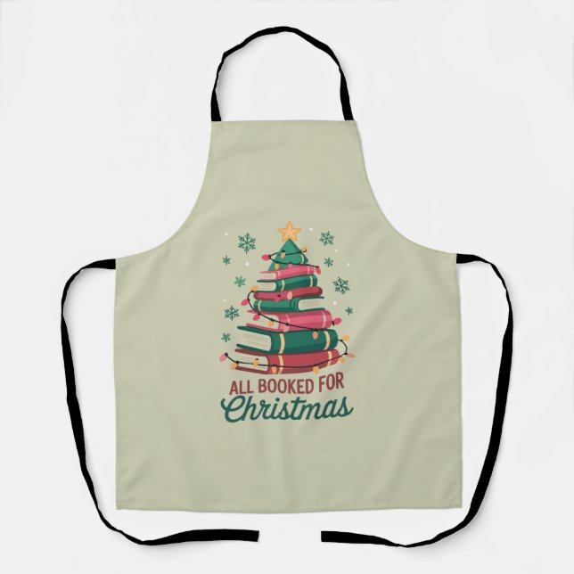 Alle gebucht für Weihnachten Bibliothekar Lover Tr Schürze (Vorderseite)