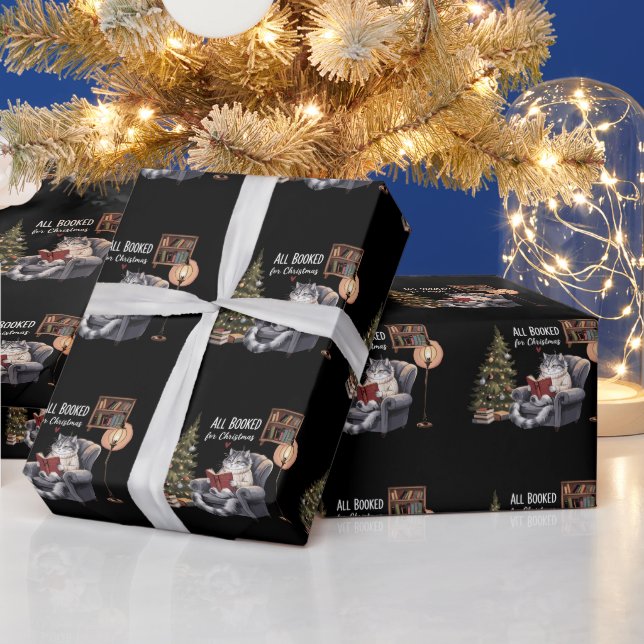 Alle gebucht für Weihnachten Buchwert Cat Winter R Geschenkpapier (Feiertage)