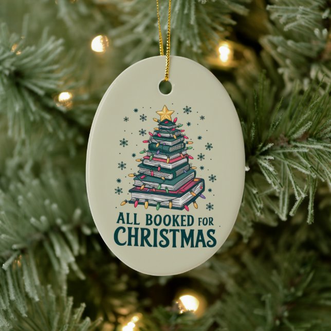 Alle gebucht für Weihnachten Geschenk für Libraria Keramik Ornament (Baum)