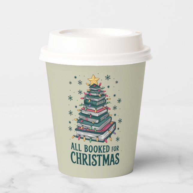 Alle gebucht für Weihnachten Geschenk für Libraria Pappbecher (Vorderseite)