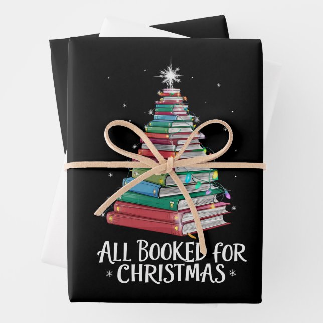 Alle gebucht für Weihnachten Librarian Xma Buchlie Geschenkpapier Set (Beispiel)