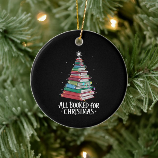 Alle gebucht für Weihnachten Librarian Xma Buchlie Keramik Ornament (Baum)