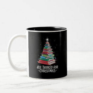 Alle gebucht für Weihnachten Librarian Xma Buchlie Zweifarbige Tasse