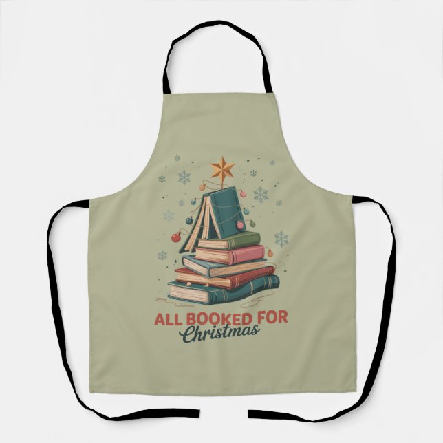 Alle gebucht für Weihnachtsbuch Tree Xmas Lehrer Schürze (Vorderseite)