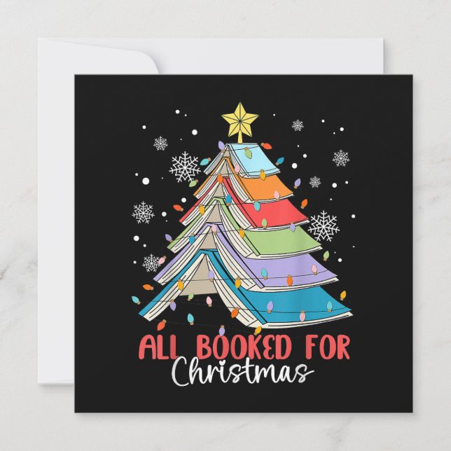 Alle gebucht für Weihnachtsbuch Weihnachtsbaum Lic Dankeskarte (Vorderseite)