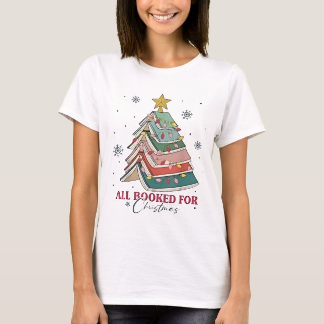 Alle gebucht für Weihnachtsbuch Weihnachtsbaum Lic T-Shirt (Vorderseite)