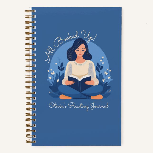 "Alle gebucht!" Personalisiertes Reading Journal Notizbuch (Vorderseite)
