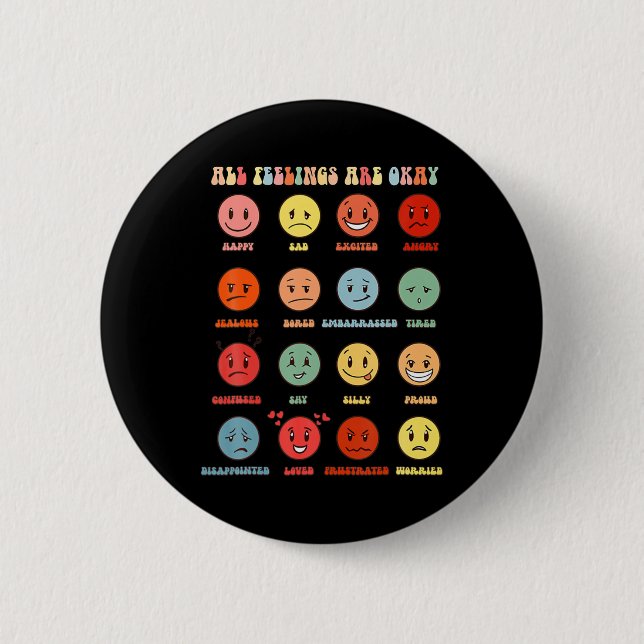 Alle Gefühle sind okay psychische Gesundheitsfrage Button (Vorderseite)