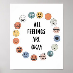 Alle Gefühle sind okay Schul-Lehrer Psychologe Poster