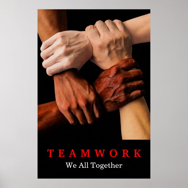 Alle Gemeinsam Teamwork Motivierend Inspiration Poster (Vorne)