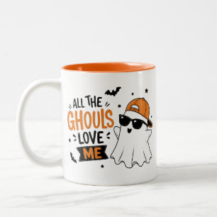 Alle Ghule lieben mich – Lustiger Halloween-Geist Zweifarbige Tasse