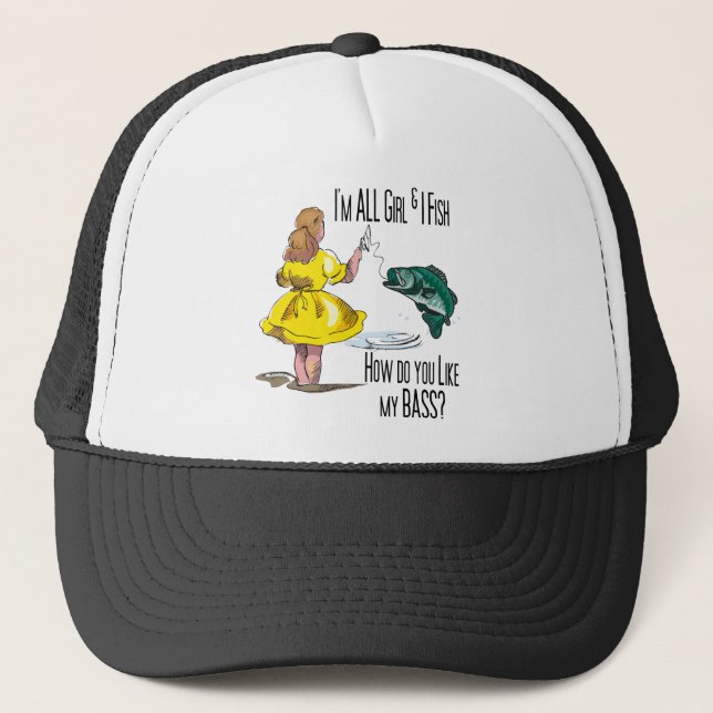 Alle Girl Fishing-Shirts Truckerkappe (Vorderseite)